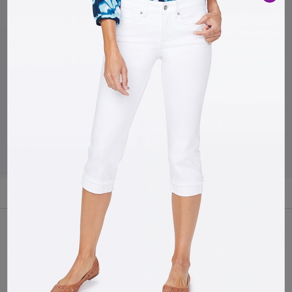 Optic White Roll-Cuff Marilyn Caprio Jeans